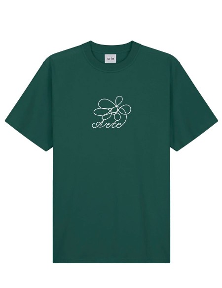 FLOWER EMBROIDERY T-SHIRT GREEN