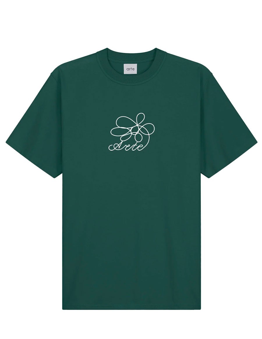 FLOWER EMBROIDERY T-SHIRT GREEN