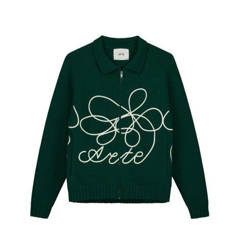 FLOWER LOGO KNIT GREEN