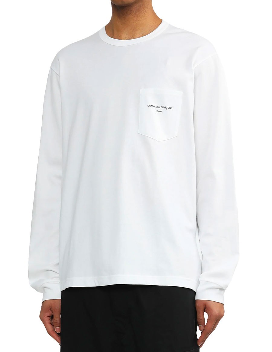 TSHIRT LS LOGO COMME DES GARCONS HOMME WHITE