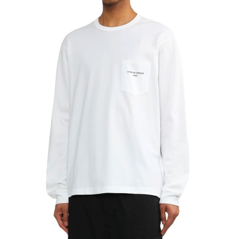 TSHIRT LS LOGO COMME DES GARCONS HOMME WHITE