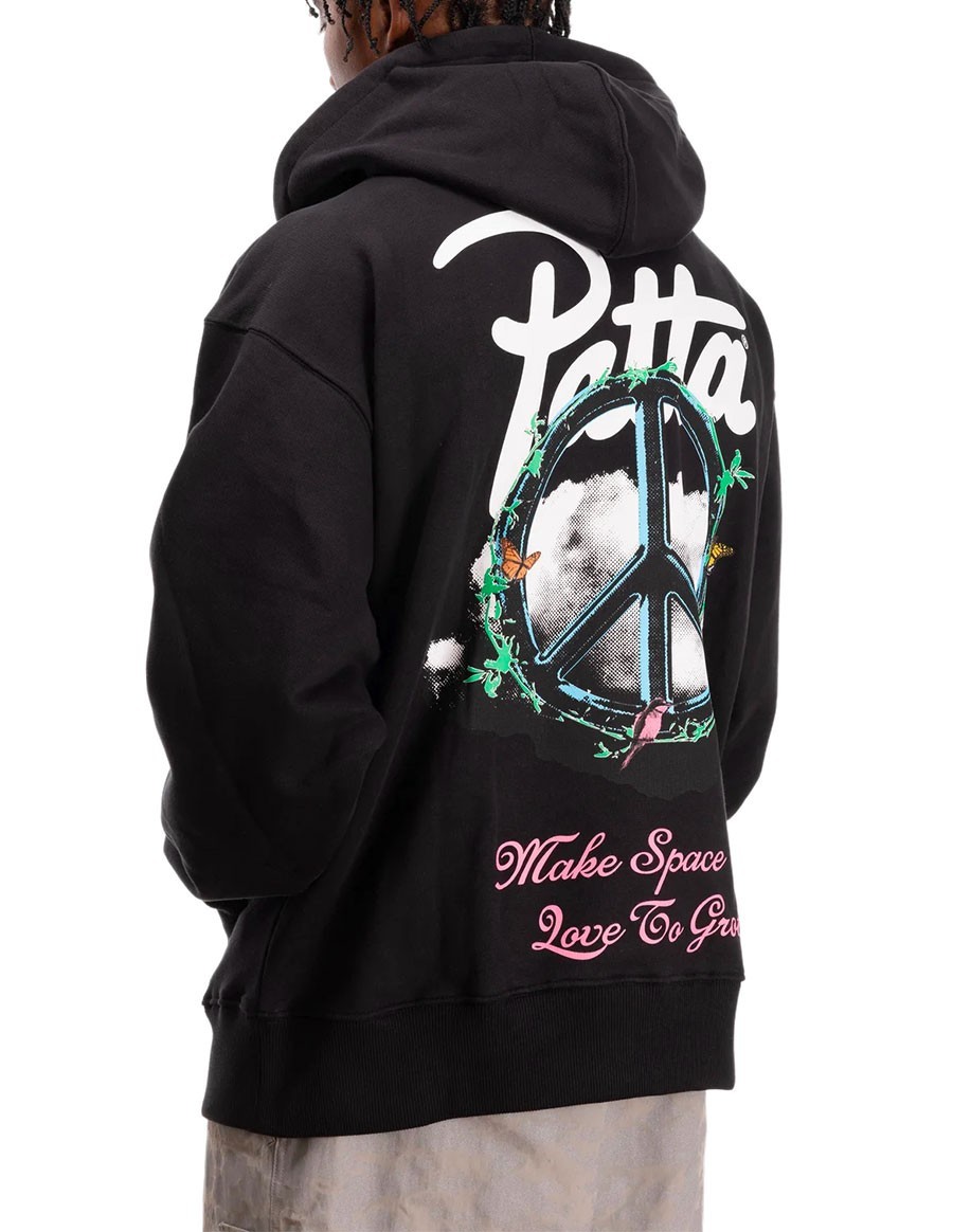 PATTA XEROX PEACE BOXY HOODED SWEATER