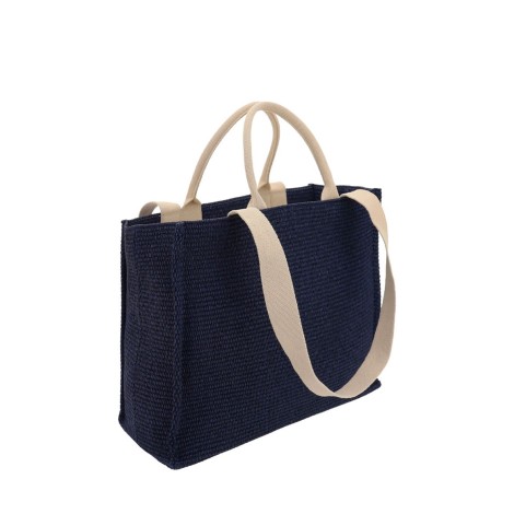 GRAND SAC CABAS EFFET RAFIA ULTRAMARINE