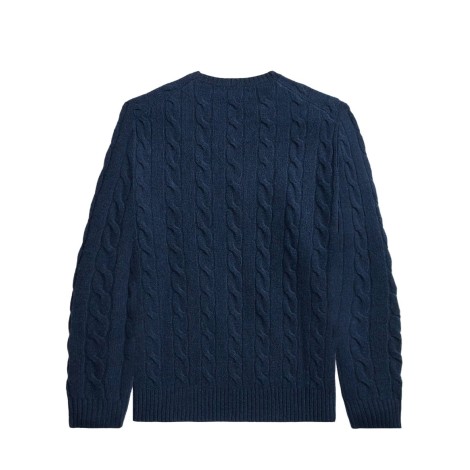 PULL TORSADE LAINE CACHEMIRE MARINE