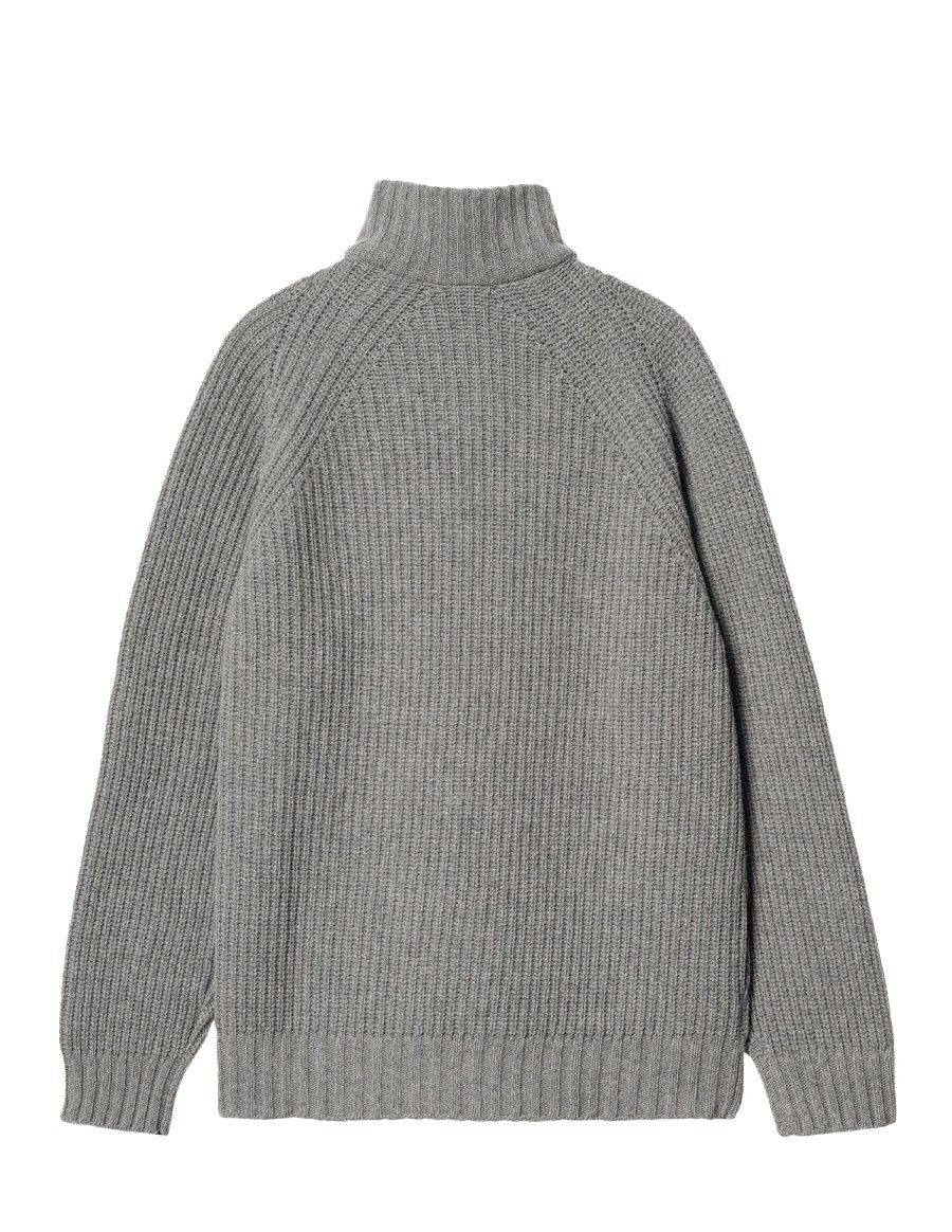 SWEATER MARLON HALF ZIP GREY HEATHER