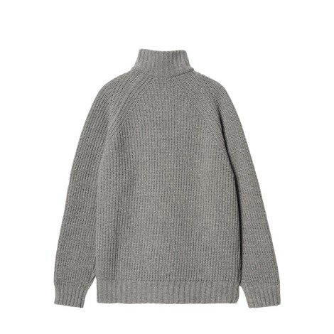 SWEATER MARLON HALF ZIP GREY HEATHER