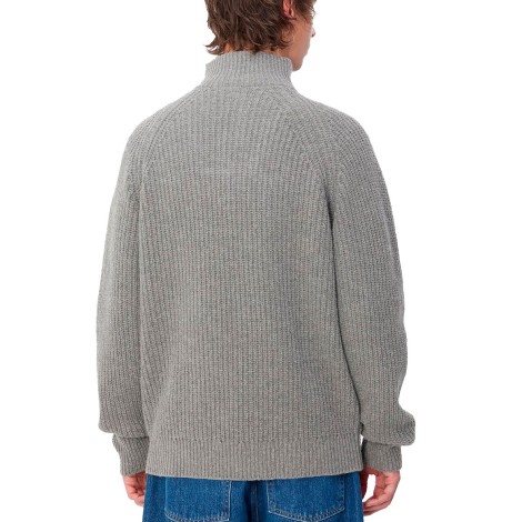 SWEATER MARLON HALF ZIP GREY HEATHER