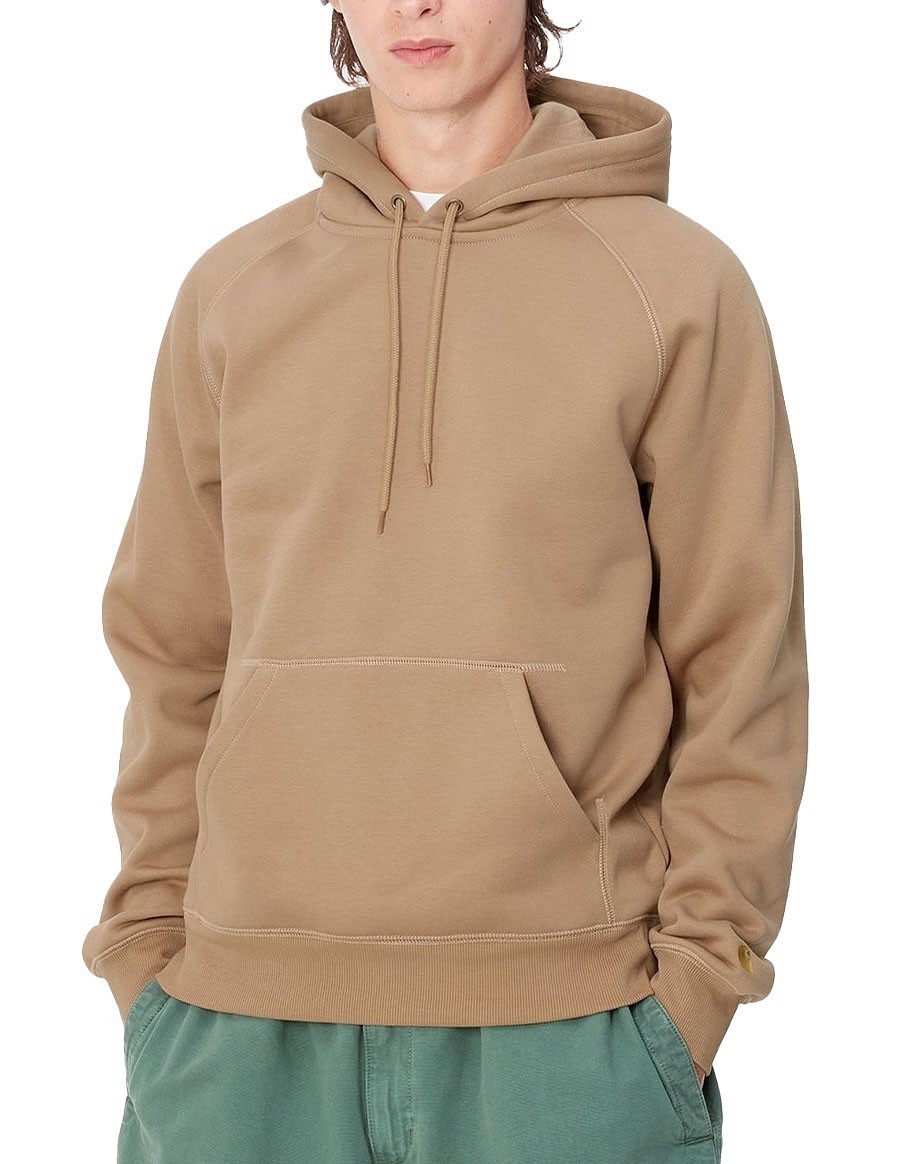 SWEAT HOODED CHASE PEANUT GOLD