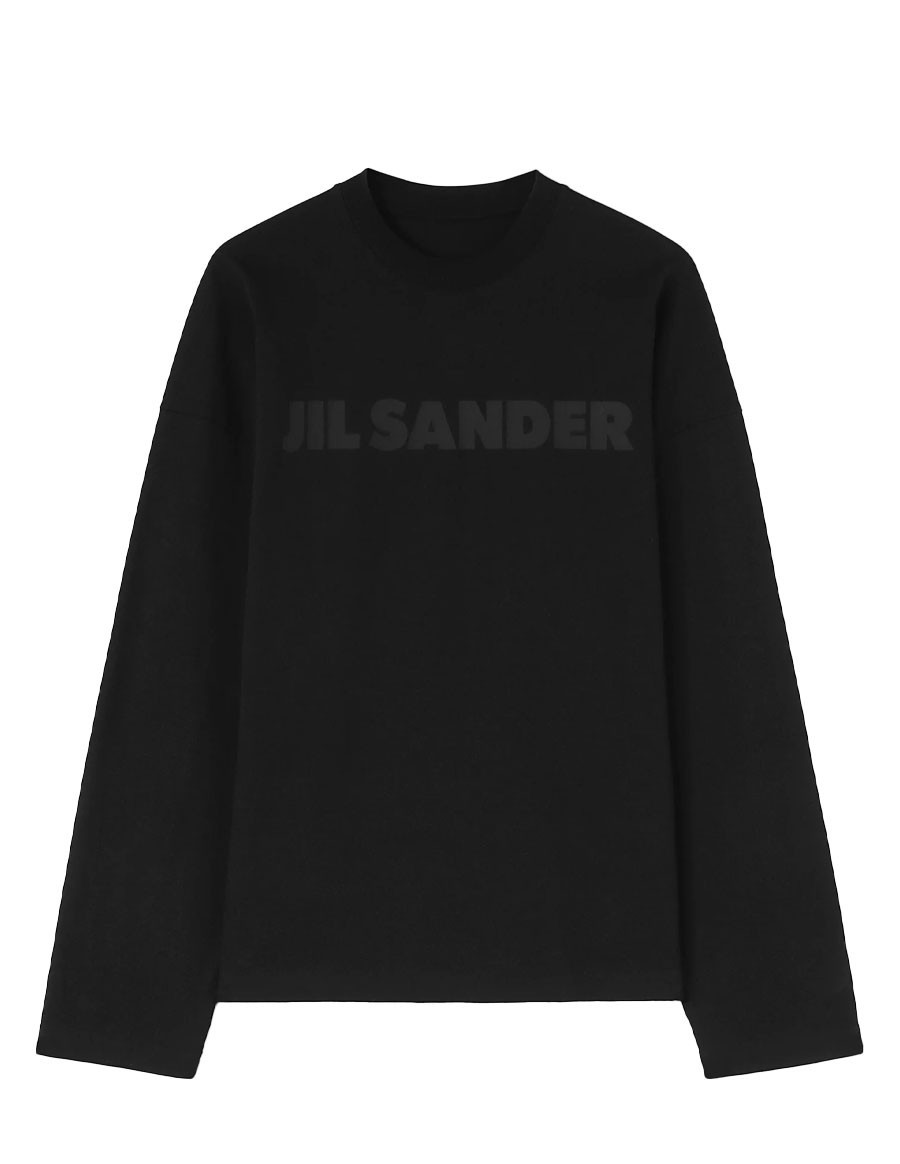 T-SHIRT LS LOGO TONE-ON-TONE PRINTED BLACK