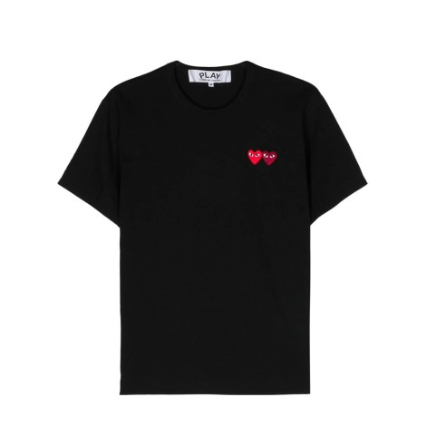 T-SHIRT DOUBLE BURGENDY EMBLEM BLACK