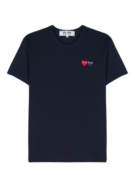 T-SHIRT DOUBLE BURGENDY EMBLEM NAVY