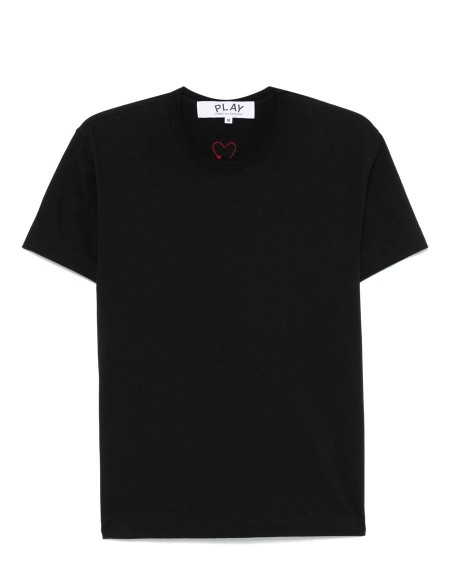 T-SHIRT RED HEART ON BACK BLACK