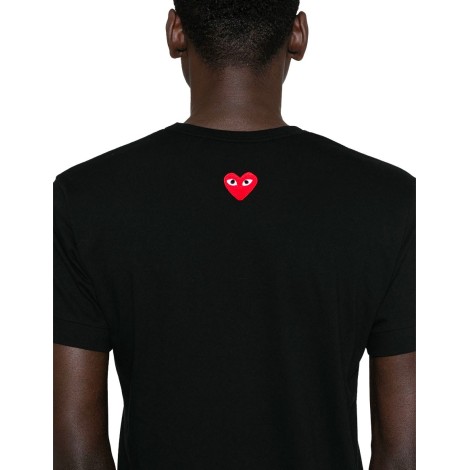 T-SHIRT RED HEART ON BACK BLACK