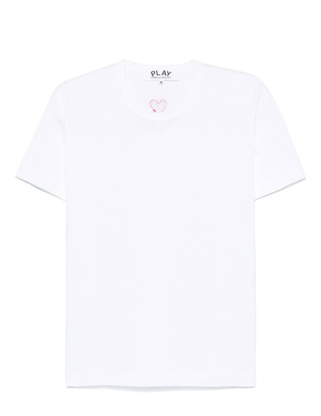 T-SHIRT RED HEART ON BACK WHITE