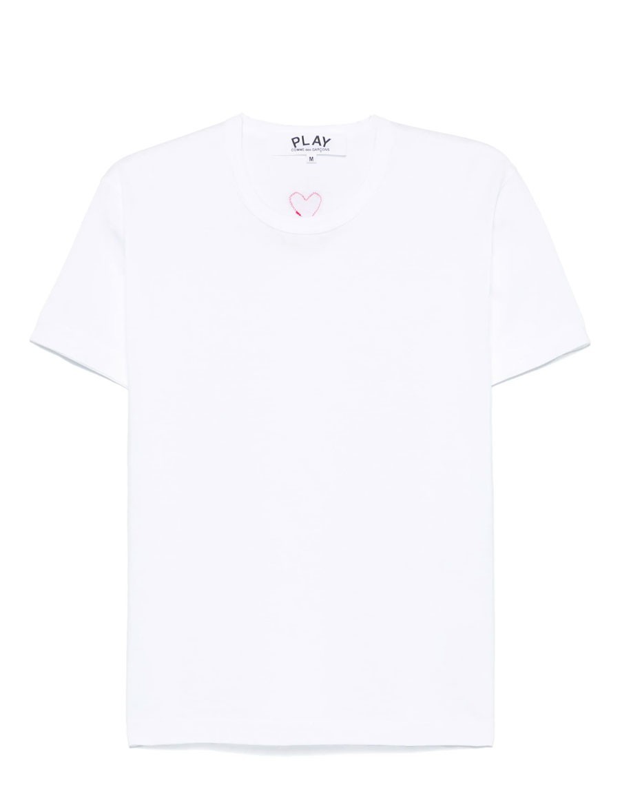 T-SHIRT RED HEART ON BACK WHITE