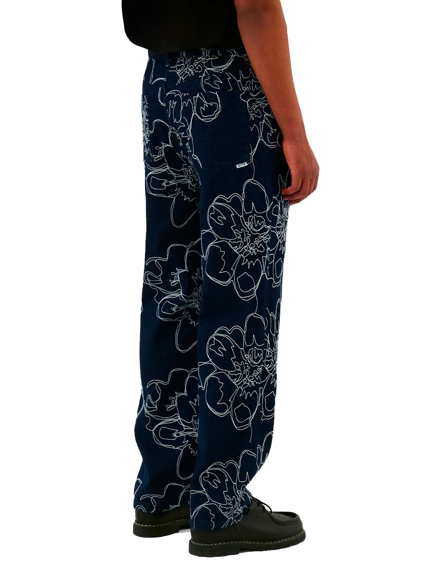 FLOWER STITCH PANTS NAVY