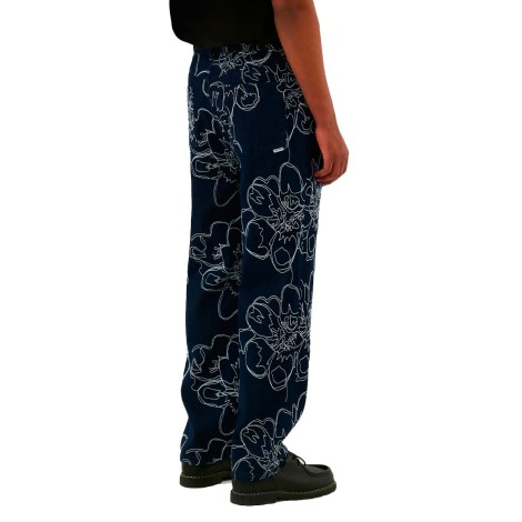 FLOWER STITCH PANTS NAVY