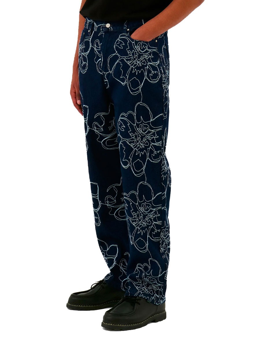 FLOWER STITCH PANTS NAVY