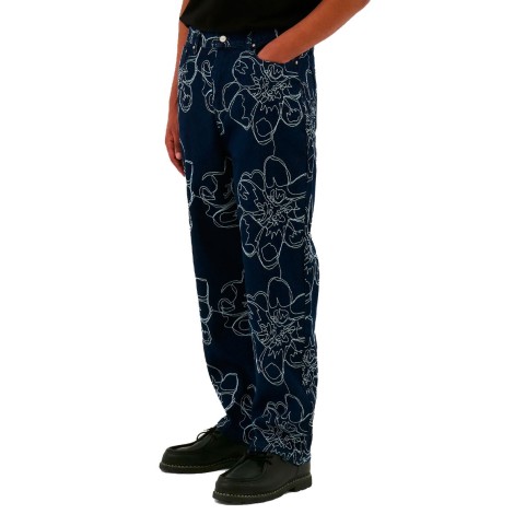 FLOWER STITCH PANTS NAVY