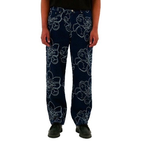 FLOWER STITCH PANTS NAVY