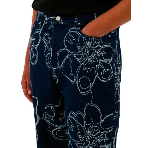 FLOWER STITCH PANTS NAVY