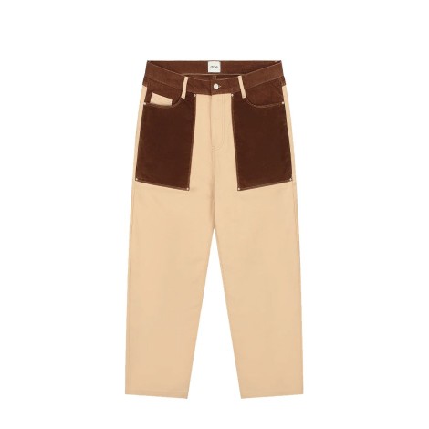 MULTI FABRIC PANTS CREAM