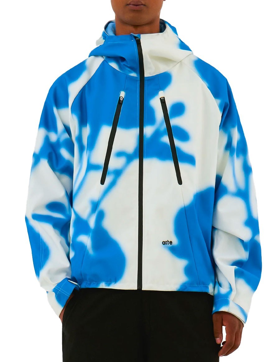 BLUE FLOWER TECHNICAL JACKET WHITE