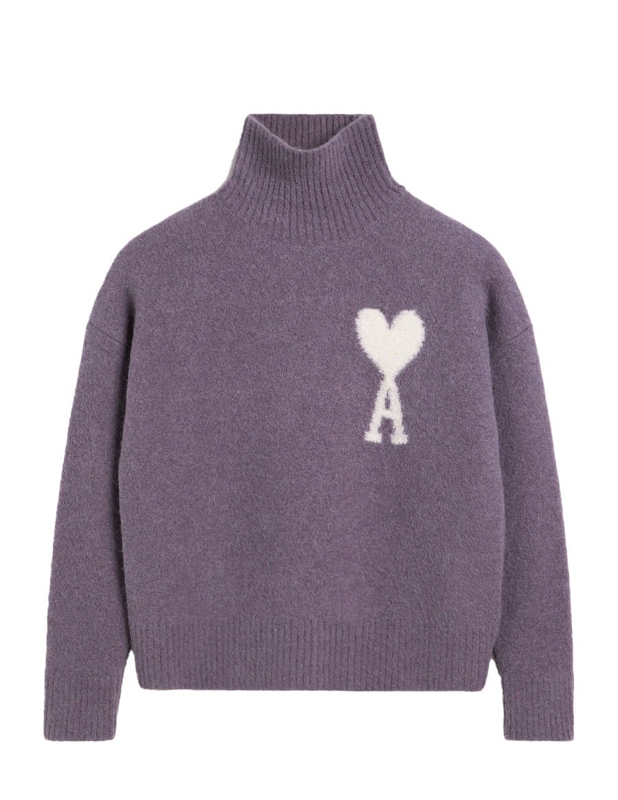 PULL COL CHEMINEE AMI DE COEUR LILAS