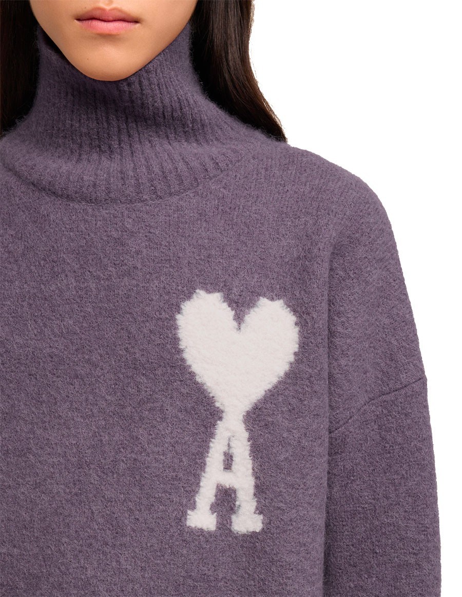 PULL COL CHEMINEE AMI DE COEUR LILAS