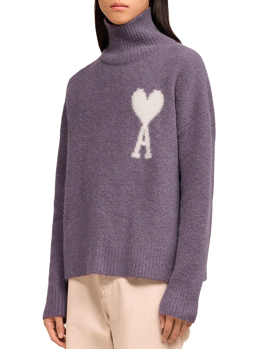 PULL COL CHEMINEE AMI DE COEUR LILAS