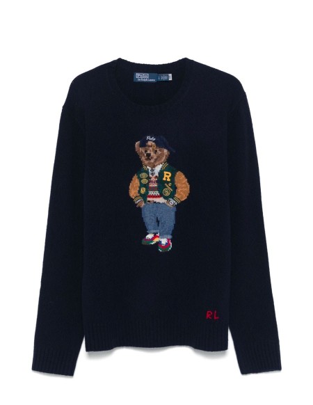 JUMPER POLO BEAR WOOL CASHMERE NAVY