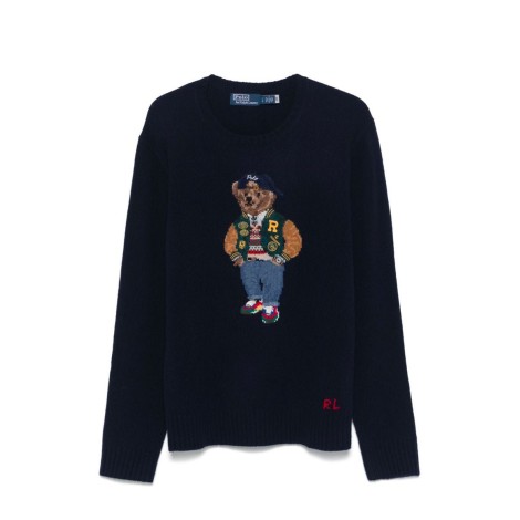 JUMPER POLO BEAR WOOL CASHMERE NAVY