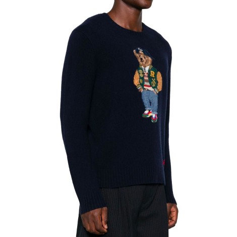 JUMPER POLO BEAR WOOL CASHMERE NAVY