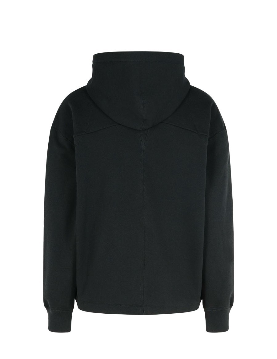 SWEATSHIRT TEXTURED BRUSHED ZIP UP BLACK