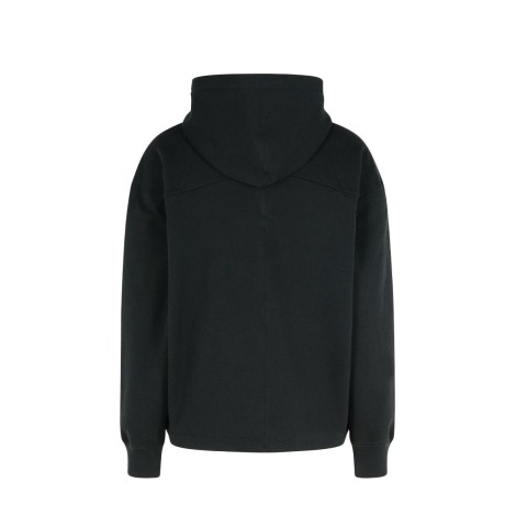 SWEATSHIRT TEXTURED BRUSHED ZIP UP BLACK