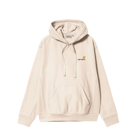 HOODED AMERICAN SCRIPT SWEAT MOONBEAM