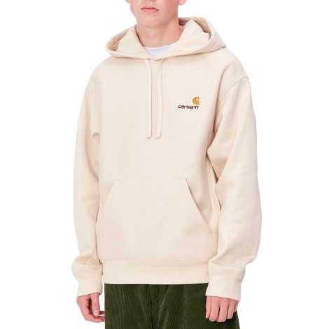 HOODED AMERICAN SCRIPT SWEAT MOONBEAM