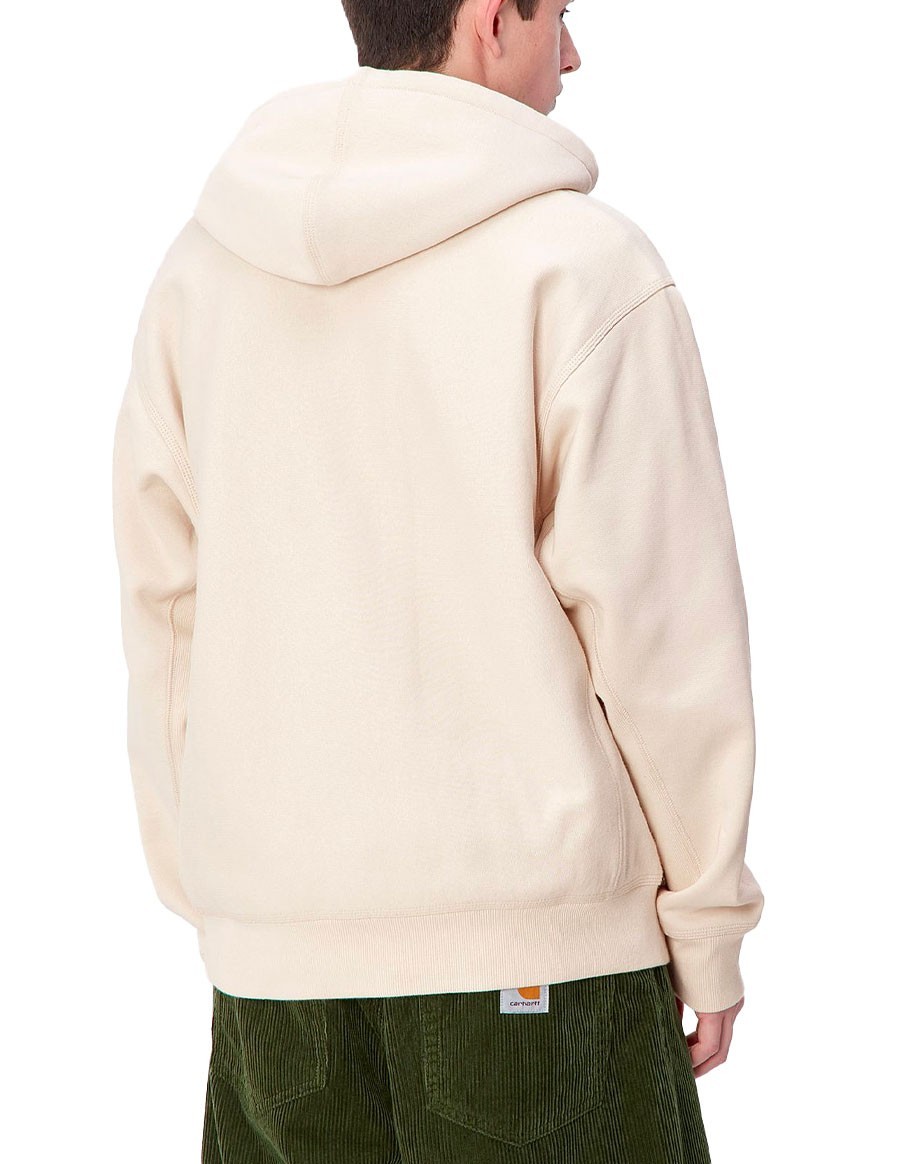 HOODED AMERICAN SCRIPT SWEAT MOONBEAM