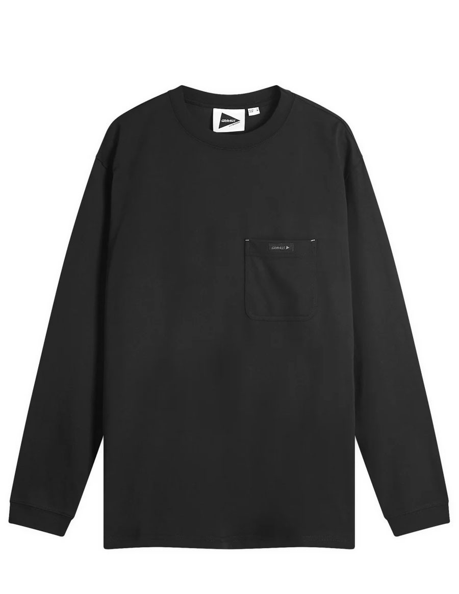 TEE SHIRT  L/S BACKPRINT BLACK