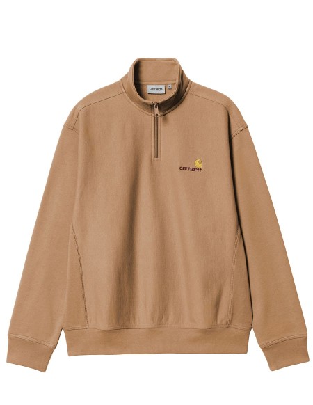 HALF ZIP AMERICAN SCRIPT SWEAT PEANUT