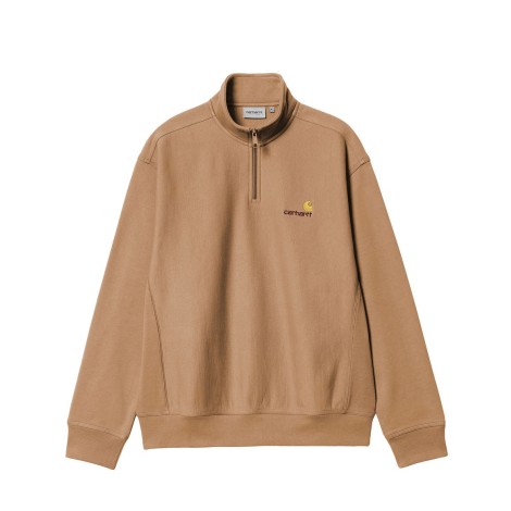 HALF ZIP AMERICAN SCRIPT SWEAT PEANUT