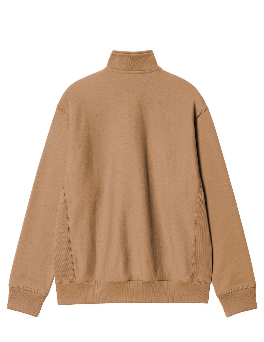 HALF ZIP AMERICAN SCRIPT SWEAT PEANUT