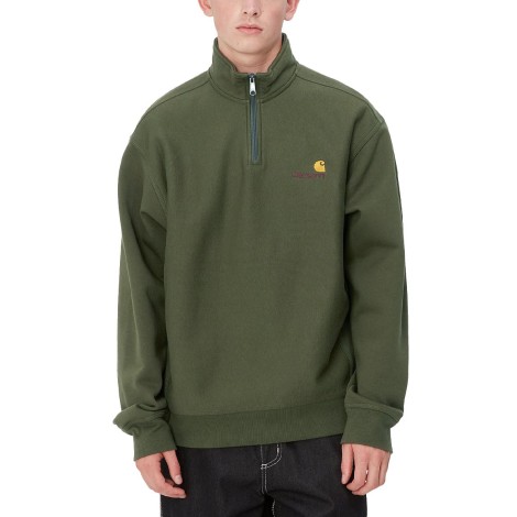 HOODED AMERICAN SCRIPT SWEAT TARRAGON