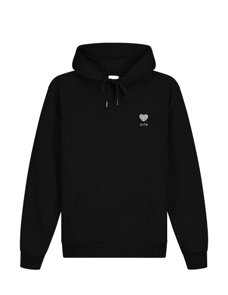 HOODIE HEART FLOWER BLACK