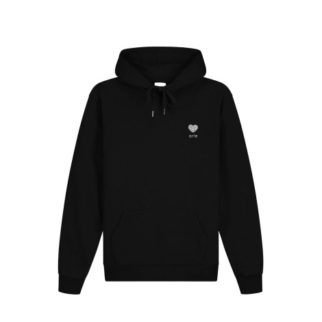 HOODIE HEART FLOWER BLACK