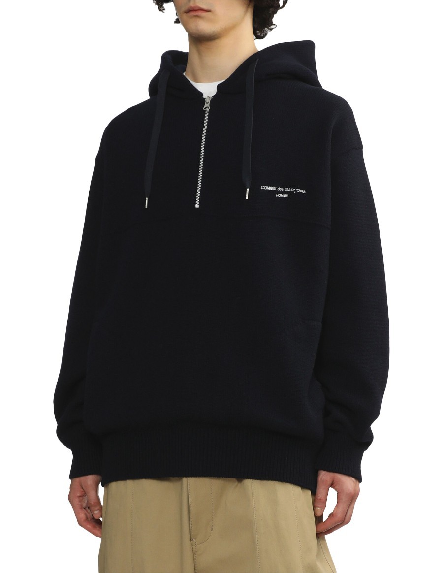 SWEATER HOODIE MEN'S HALF ZIP NAVY