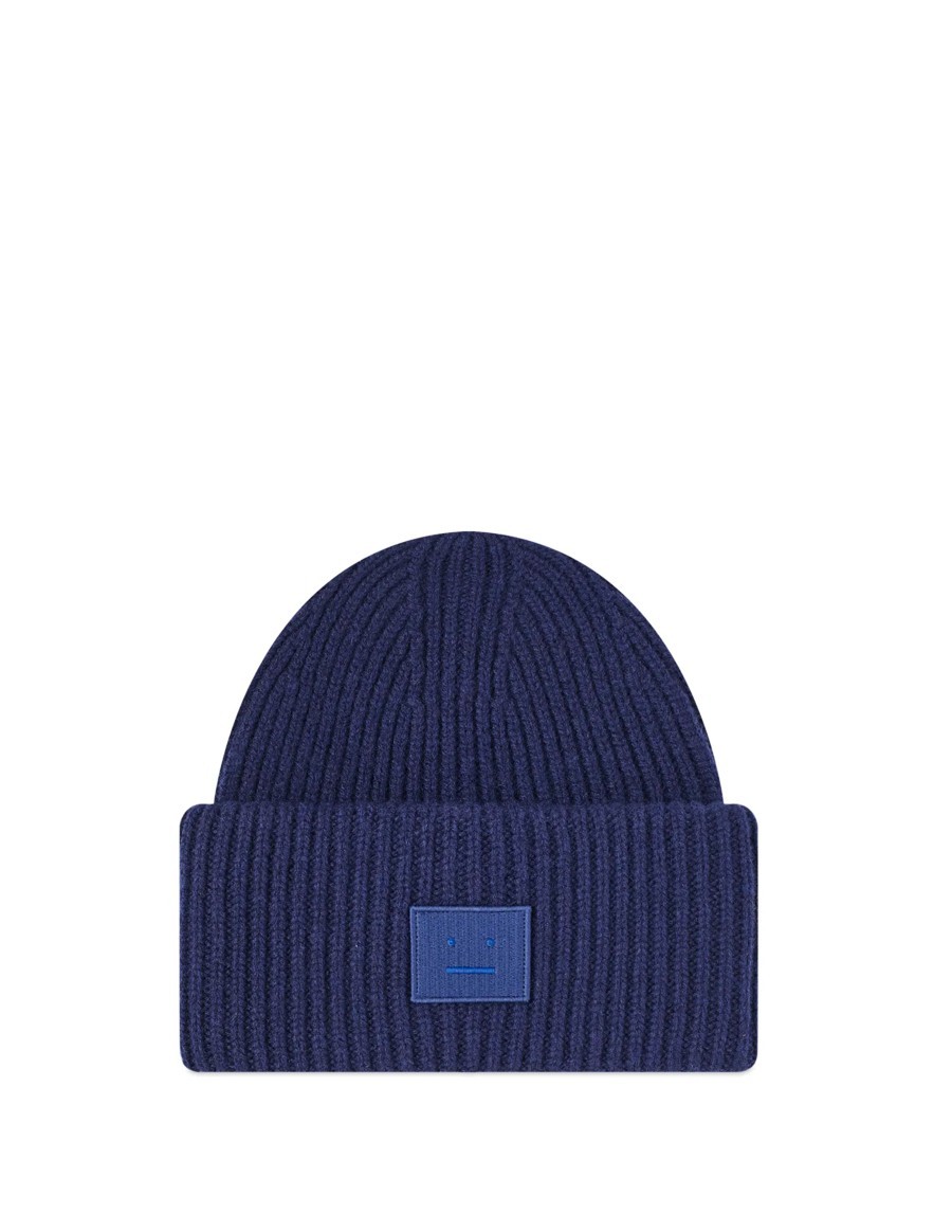 BEANIE LARGE FACE LOGO NAVY