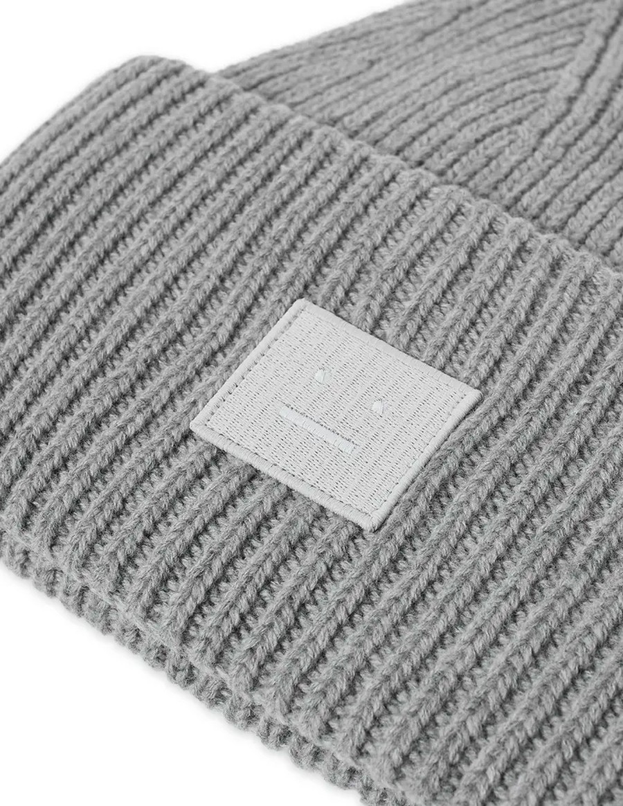 BEANIE LARGE FACE LOGO BEANIE GREY MELANGE