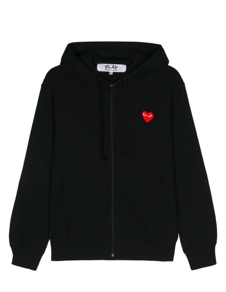 HOODIE ZIP POLYESTER CDG PLAY BLACK