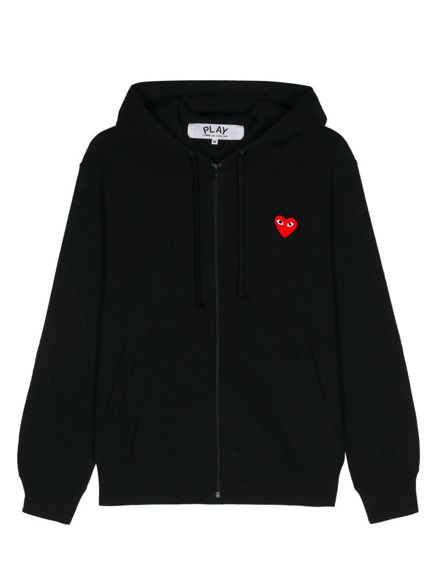 HOODIE ZIP POLYESTER CDG PLAY BLACK